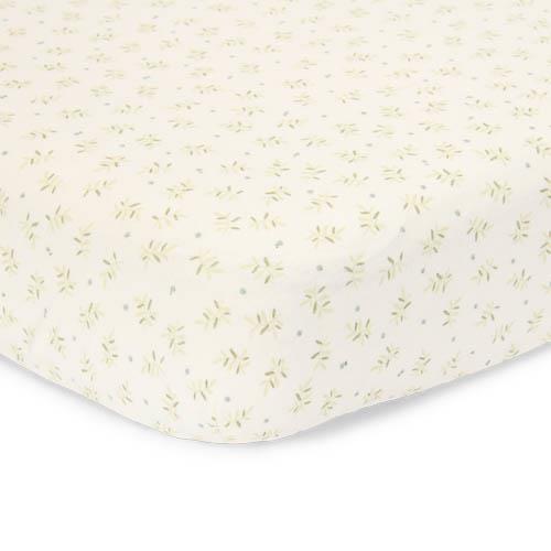 Crib Fitted Sheet - Green - Essentials - Blueberry Leaves